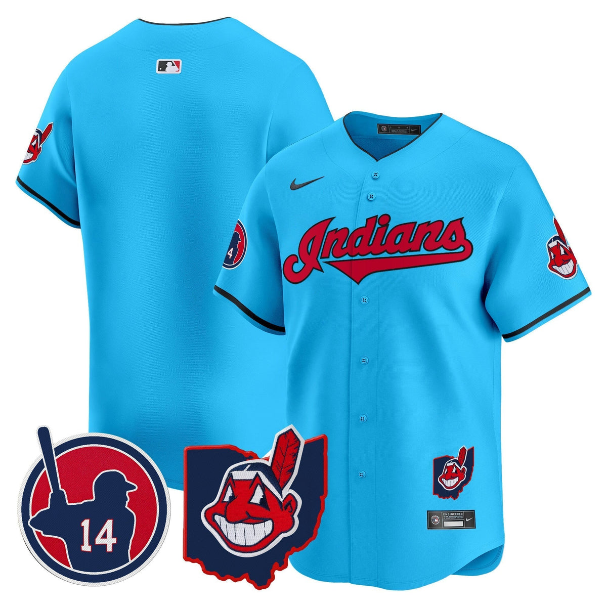 Men's Cleveland Indians Larry Doby Patch Vapor Premier Limited Jersey - All Stitched