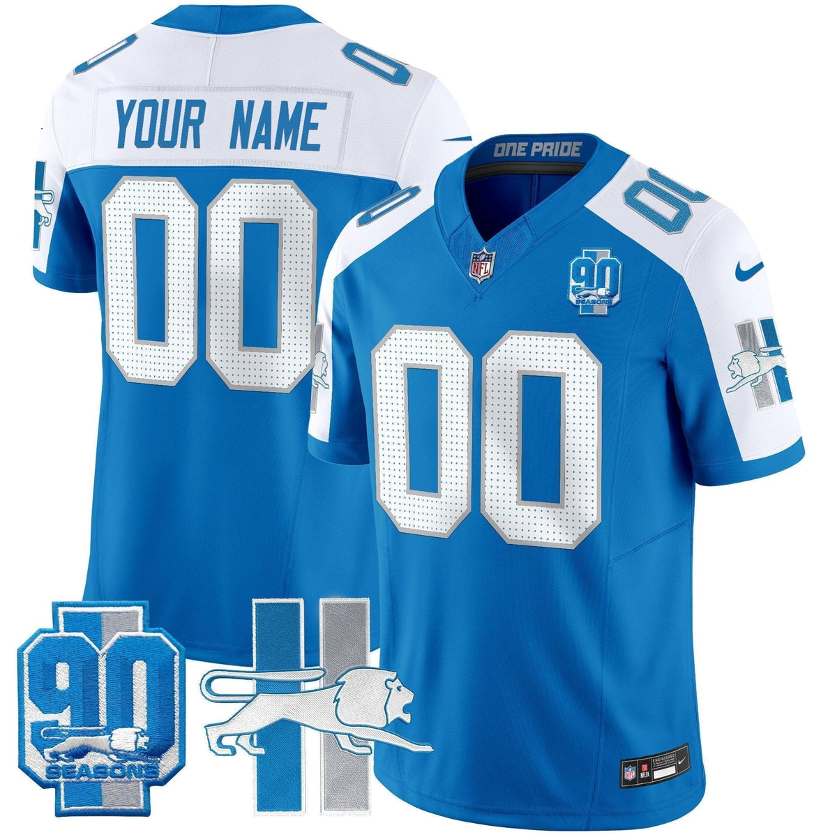 Detroit Lion 1946 Throwback Vapor Limited Custom Jersey - Stitched