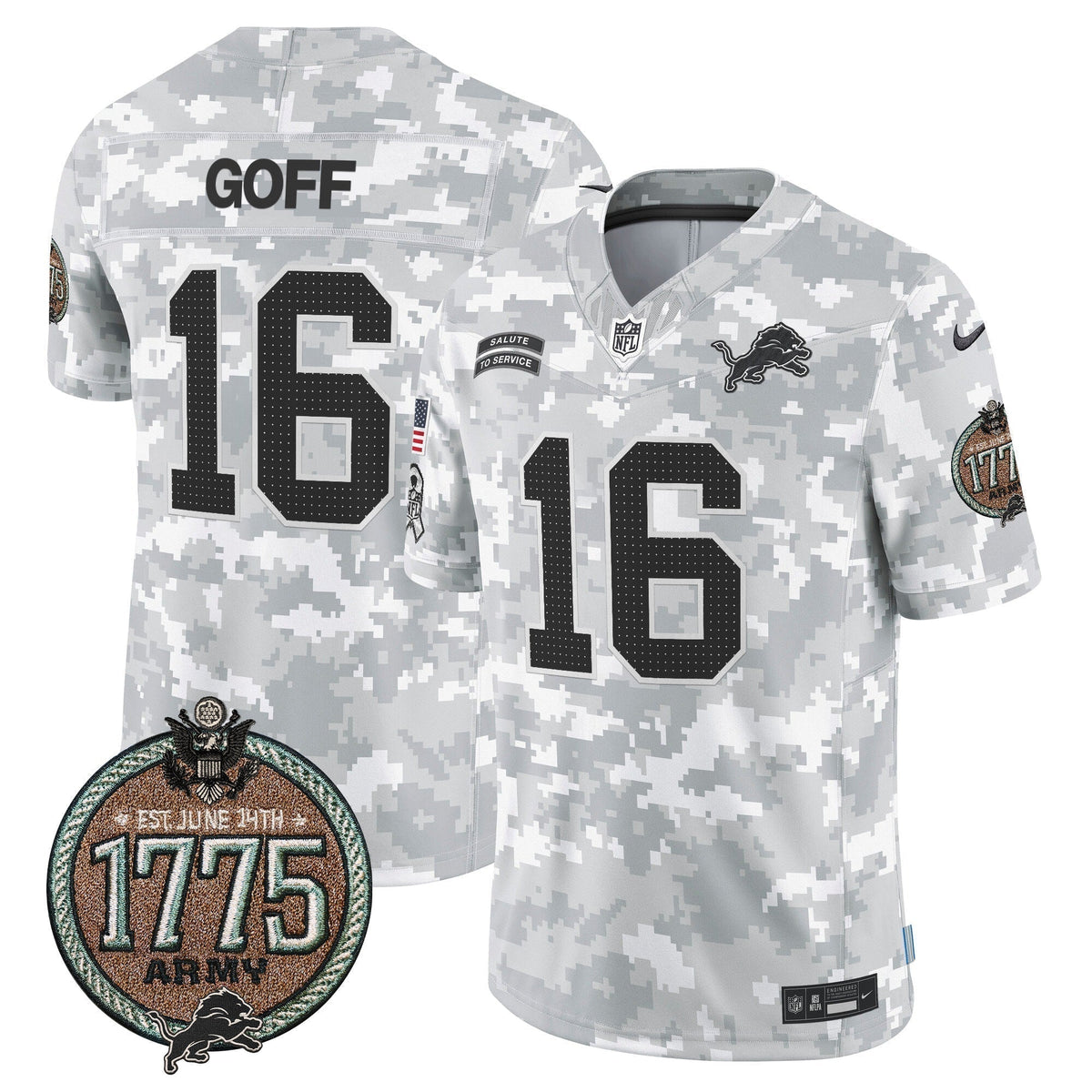 DET 2024 Salute to Service Establishment Year Patch Vapor Limited Jersey - Stitched
