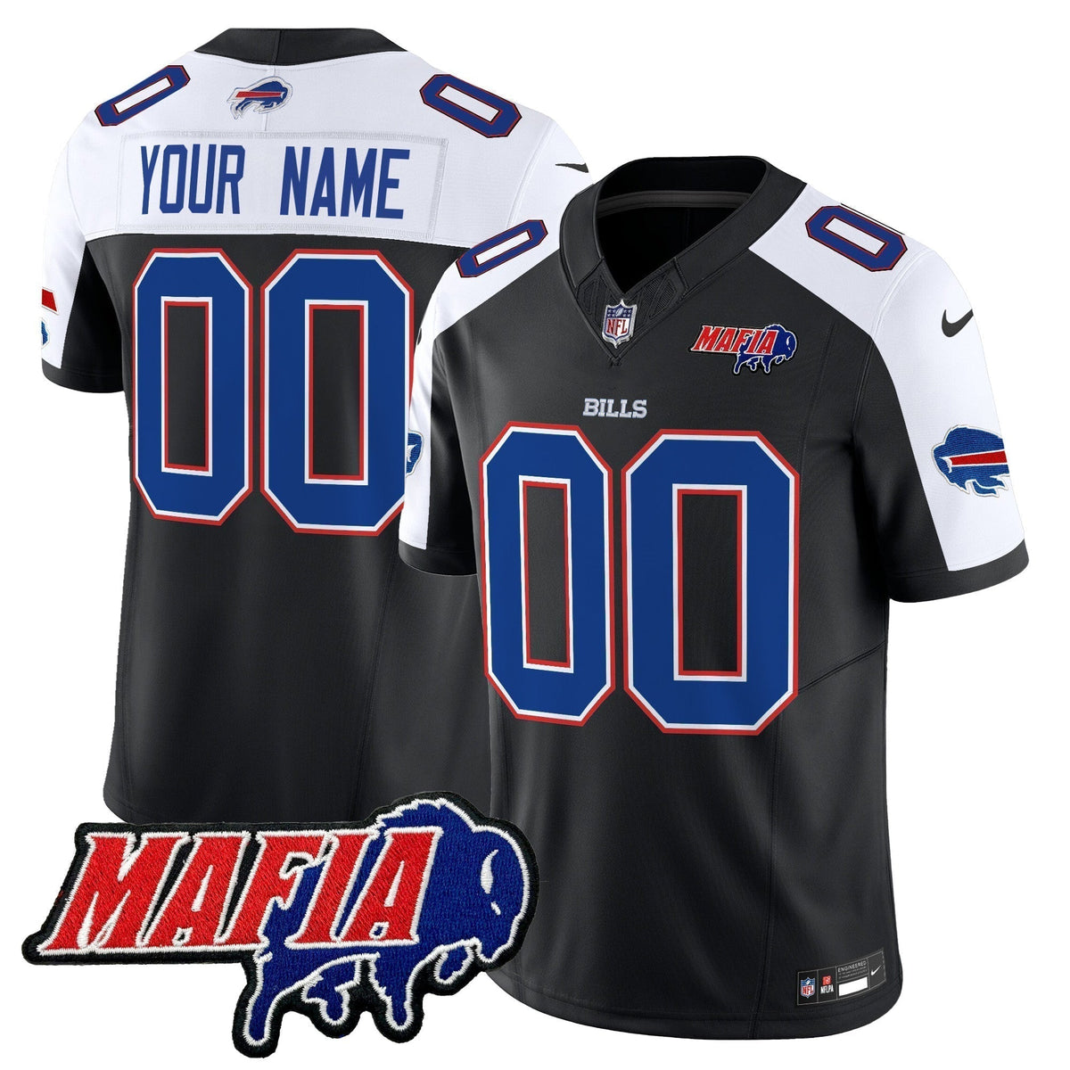 BUF 2025 Bills Mafia Patch Vapor Limited Custom Jersey - Stitched