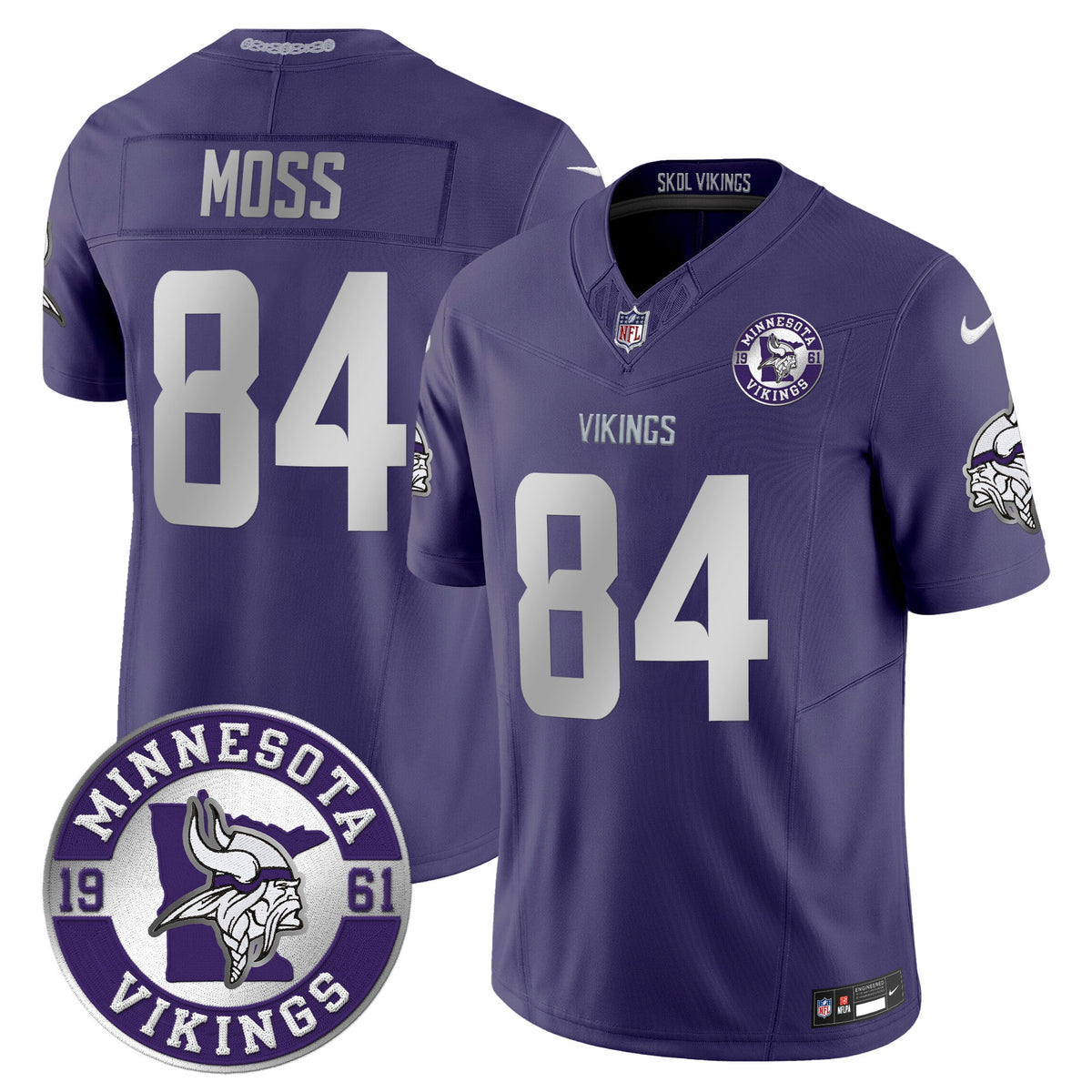 Men's Minnesota Vikings 2024 Vapor Limited Jersey - Est. 1961 Patch - All Stitched
