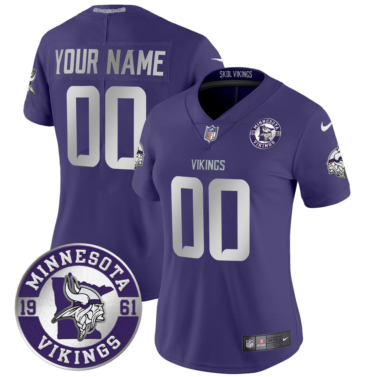 Minnesota Vikings 2024 Vapor Limited Custom Jersey - Est. 1961 Patch - All Stitched