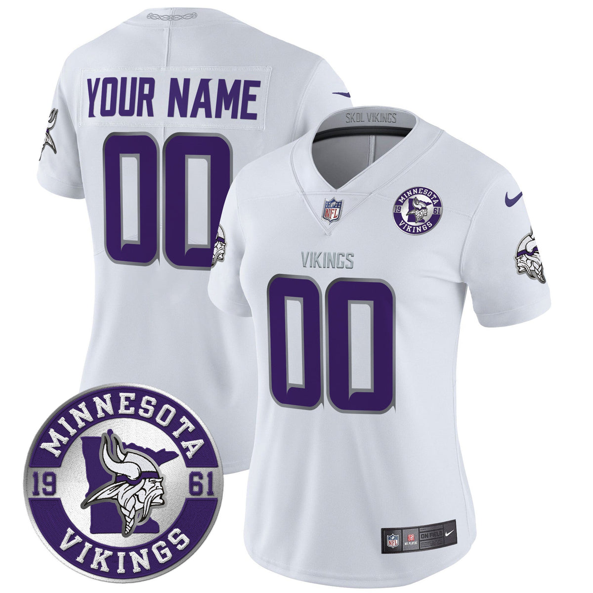 Minnesota Vikings 2024 Vapor Limited Custom Jersey V2 - Est. 1961 Patch - All Stitched