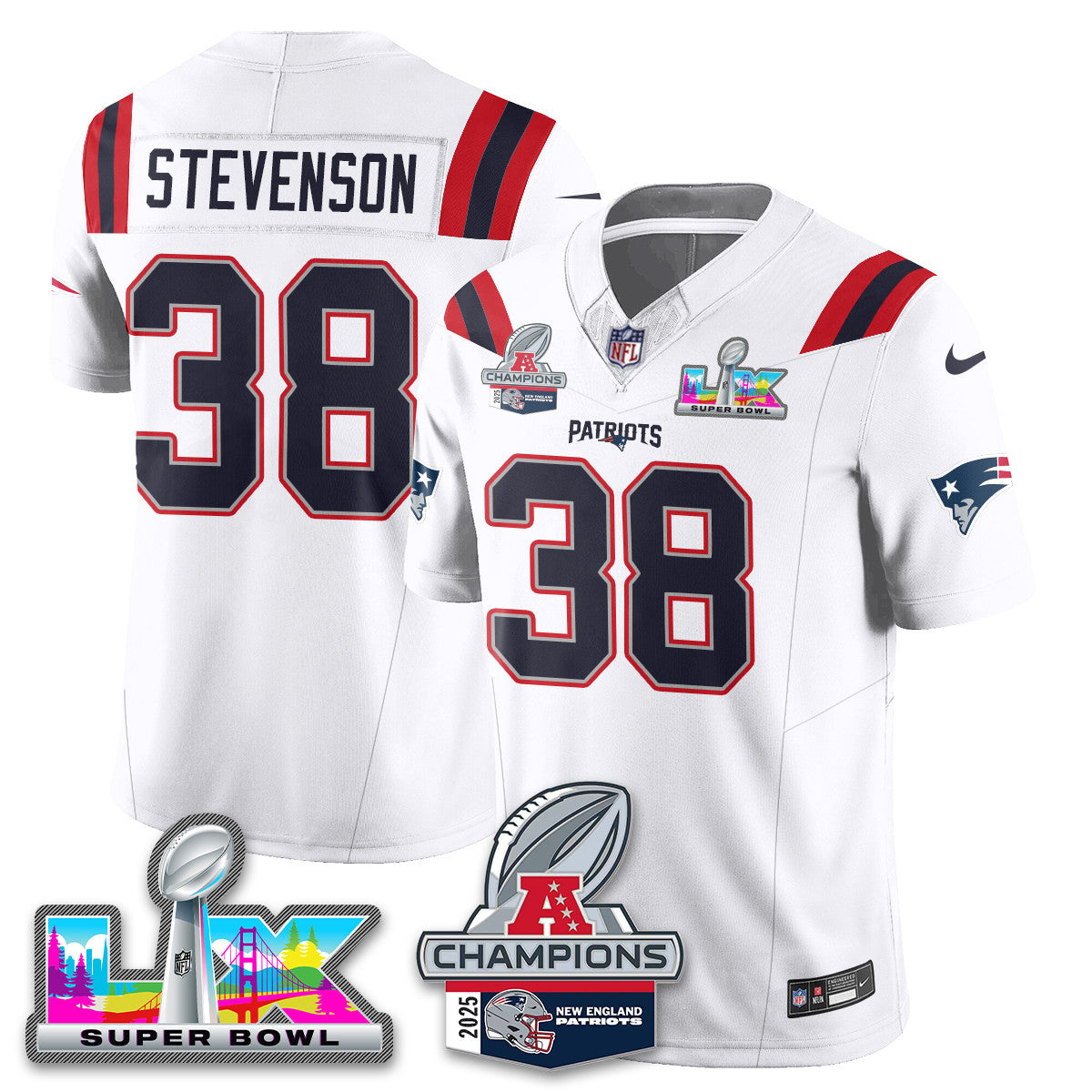 NE 2025 AFC Champions Vapor Limited Jersey V2 - All Stitched