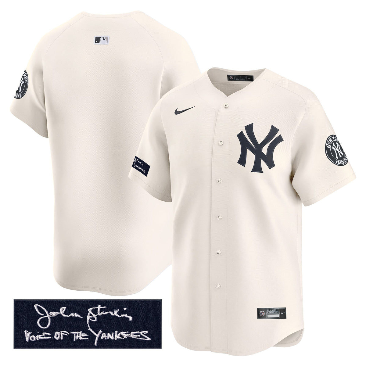 New York Yankees John Sterling "The Voice of the Yankees" Tribute Patch Vapor Premier Limited Jersey - Stitched