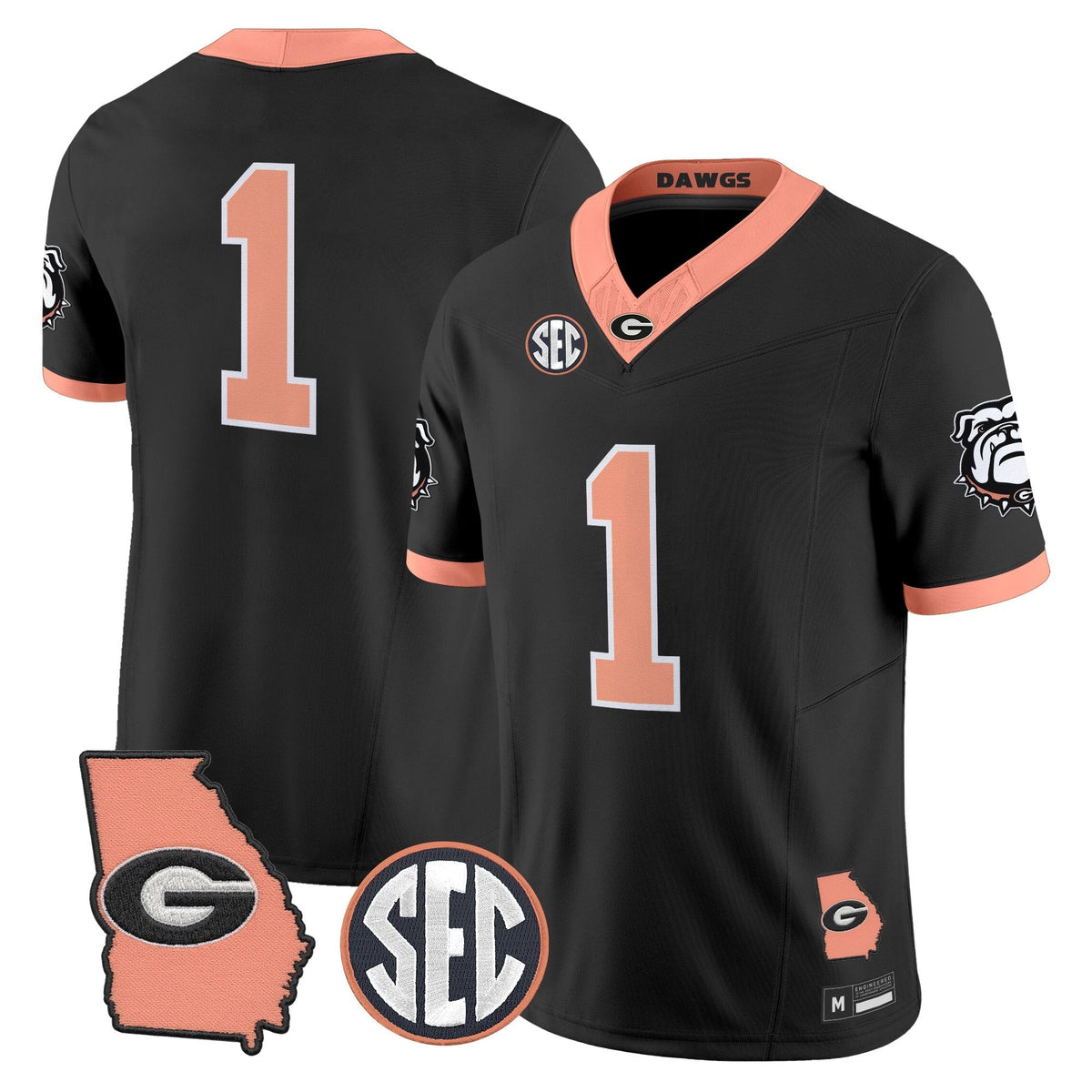 Men's Georgia Bulldogs The Big Peach Vapor Limited Jersey - Stitched
