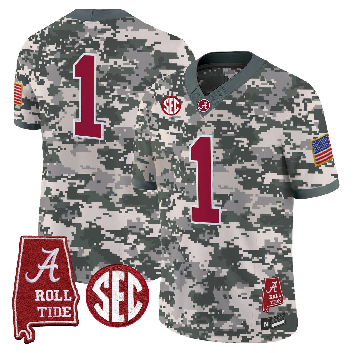 Alabama Crimson Tide Camouflage Edition 2026 Vapor Limited Jersey - Alabama Map - Stitched