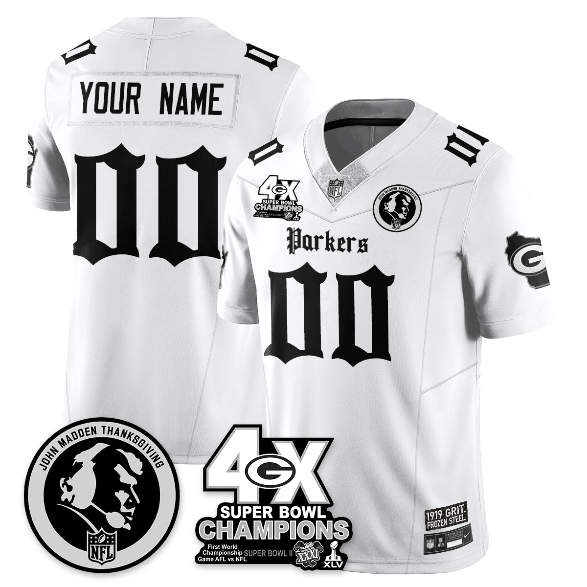 GB Gothic Vapor Limited Jersey - John Madden Patch - Stitched