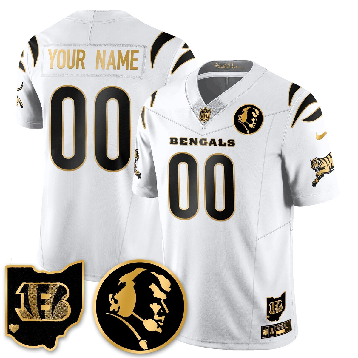 CIN Vapor Limited Gold Jersey - John Madden Patch - Stitched