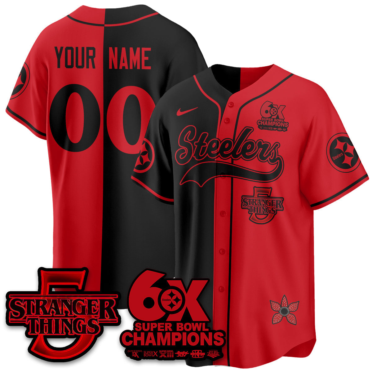 PIT Stranger Things Vapor Limited Baseball Custom Jersey - Stitched