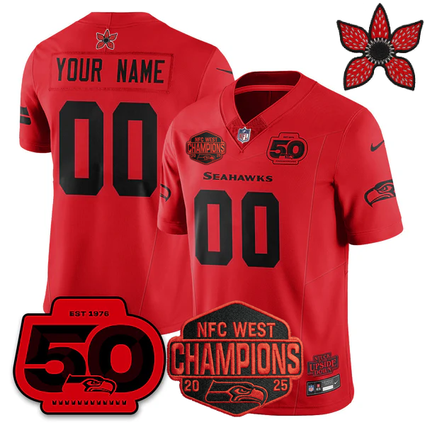 Custom SEA 'Stranger Things Edition' 2026 NFC West Champions Jersey - Stitched
