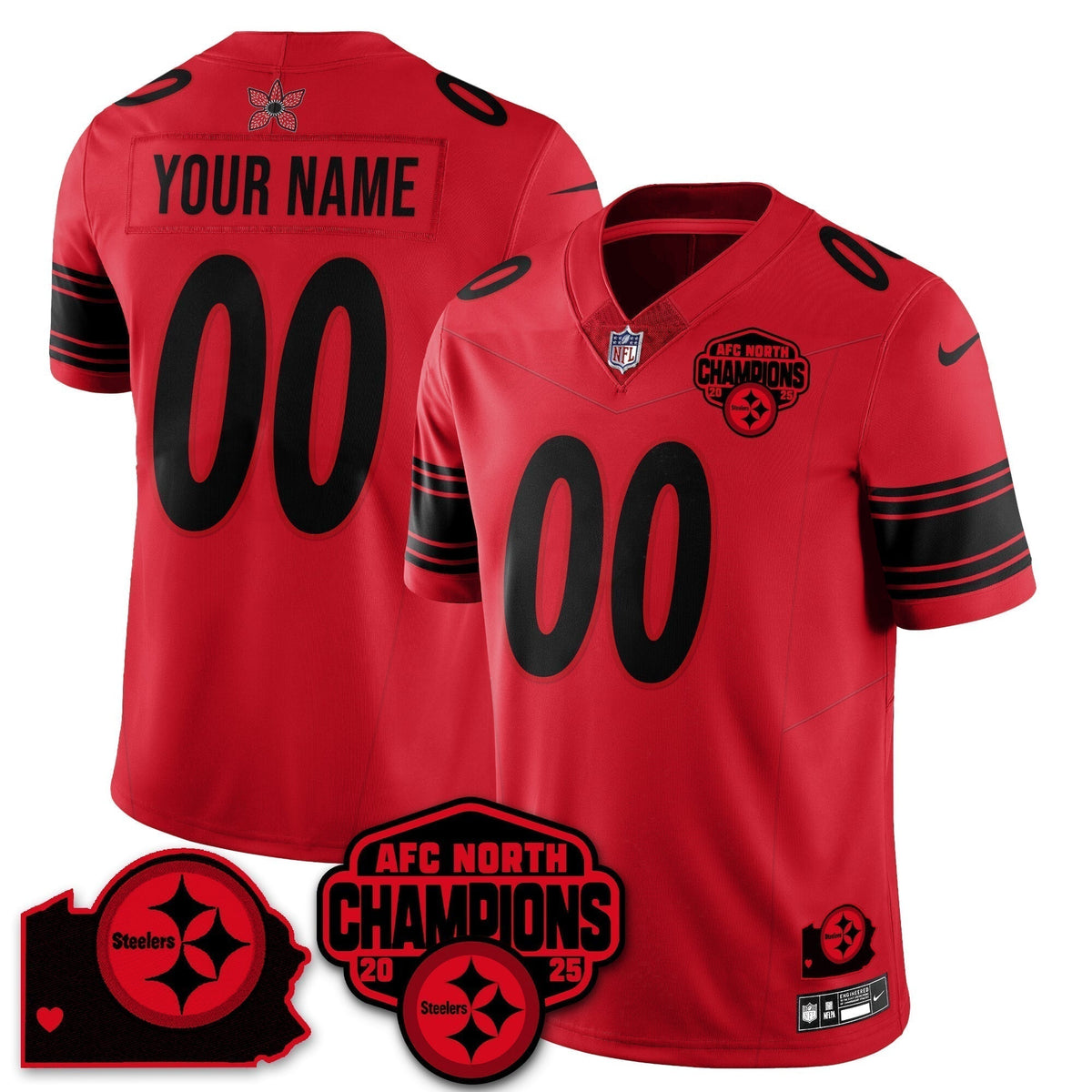 PIT Stranger Things AFC North Division Champions Vapor Limited Jersey - Stitched