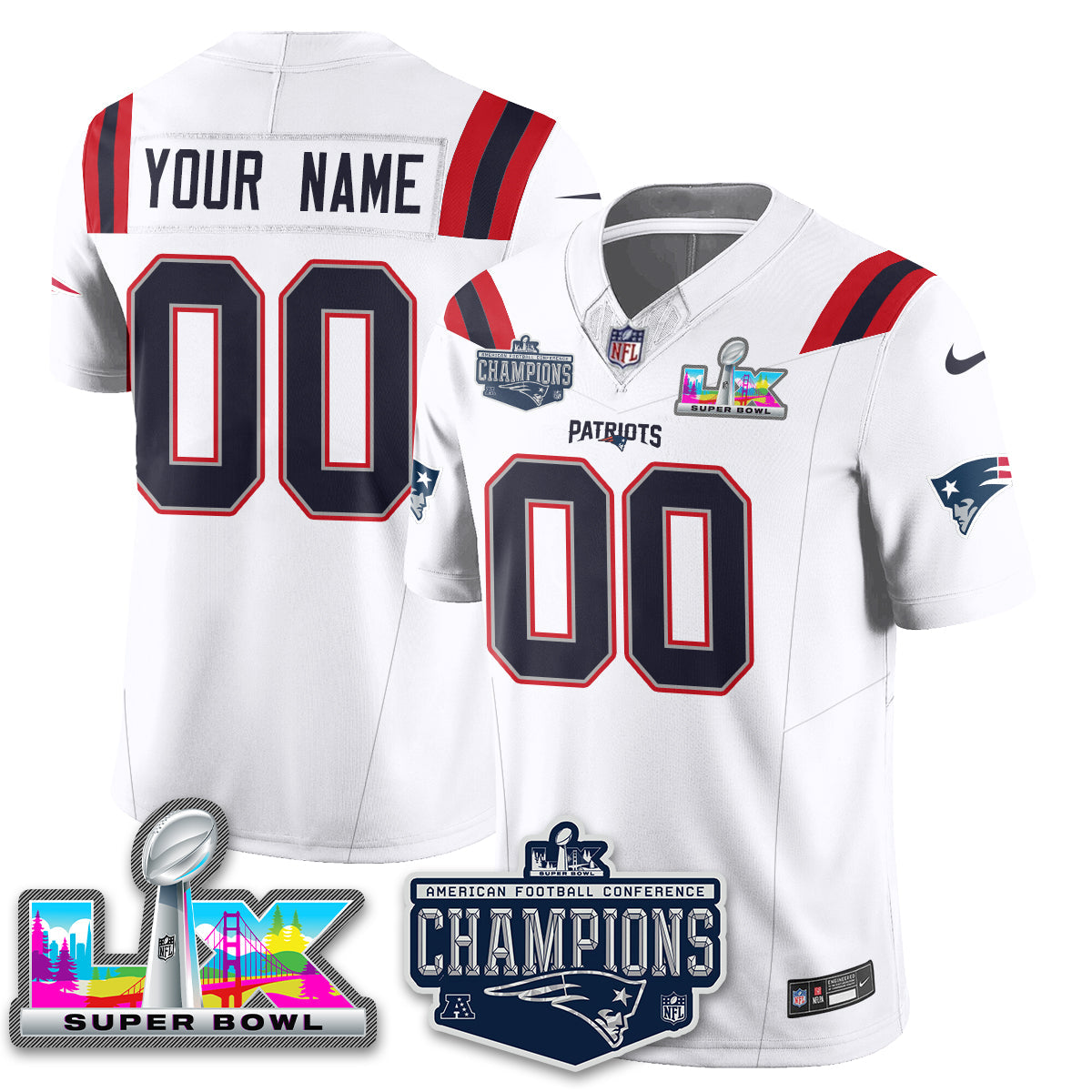 NE 2025 AFC Champions Vapor Limited Jersey - Stitched