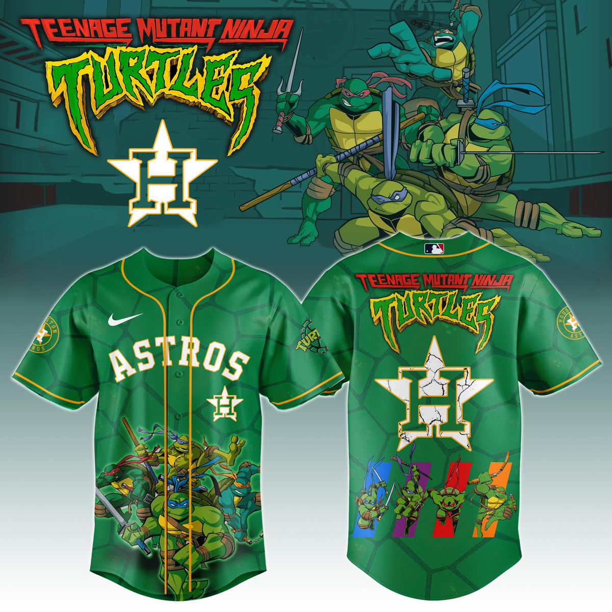. Houston Astros x Ninja Turtles Night Game Limited Edition Jersey 2025