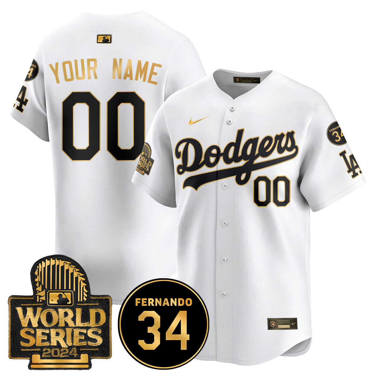 Dodgers Fernando Valenzuela Memorial Custom Jersey - Stitched