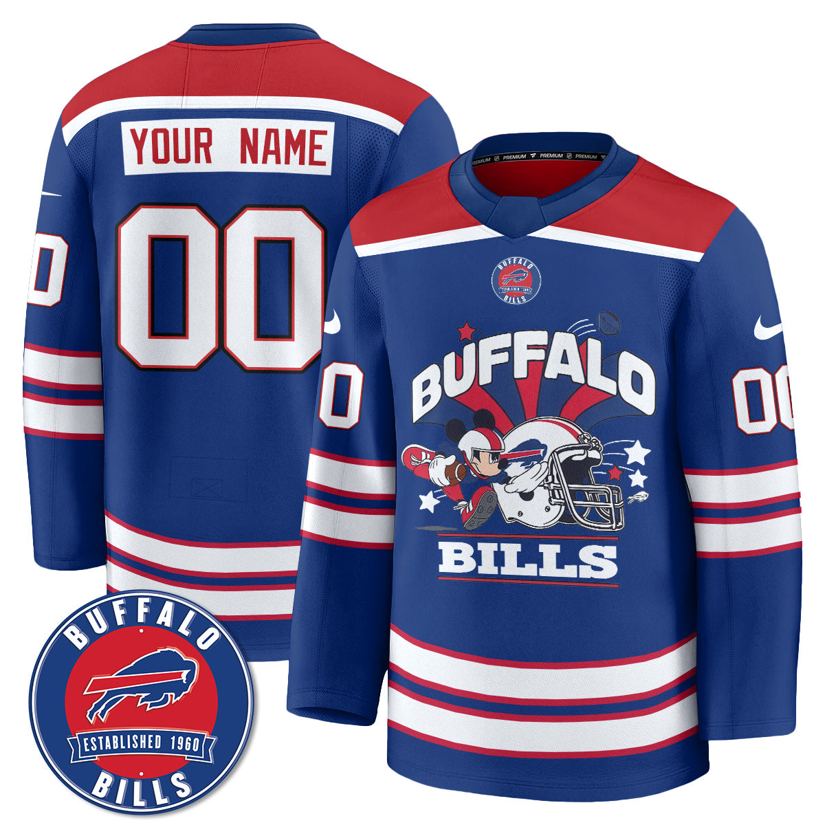 BUF x Cartoon Mouse Edition Custom Hockey Jersey - Printed