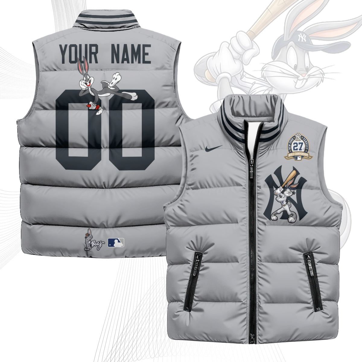 NYY Edition Unisex Custom Puffer Vest - Printed