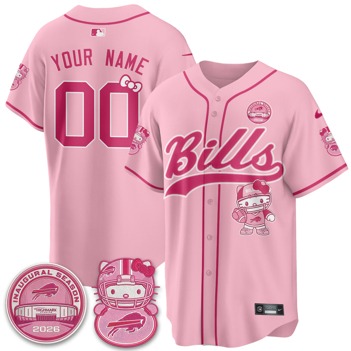 BUF x Meow Vapor Custom Baseball Jersey - Stitched