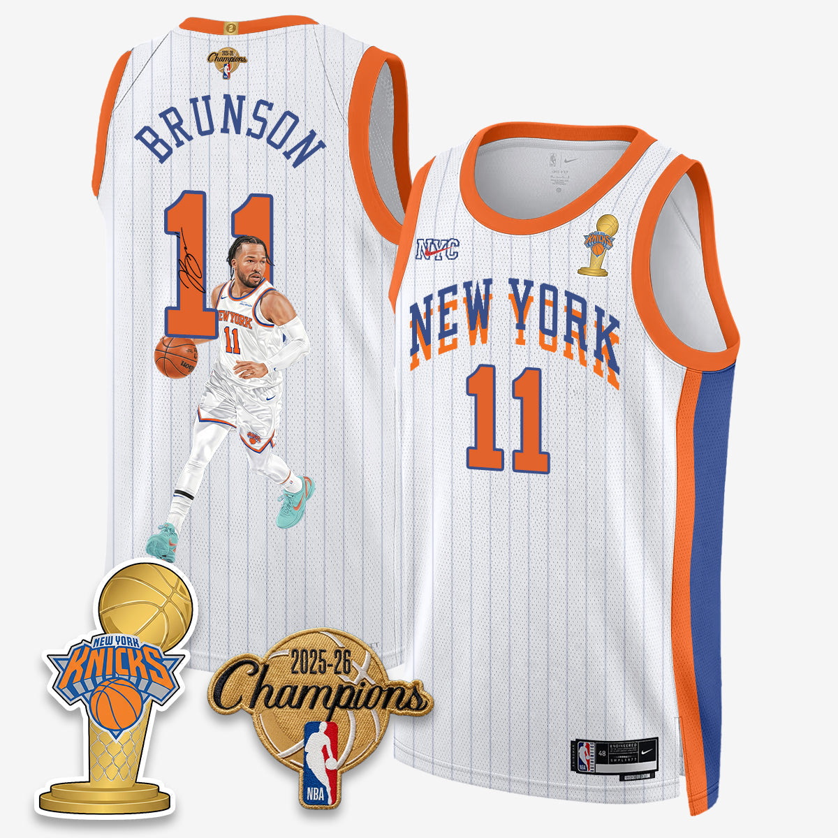 NYK 2026 Basketball Jalen Brunson Champions Vapor Jersey - Stitched