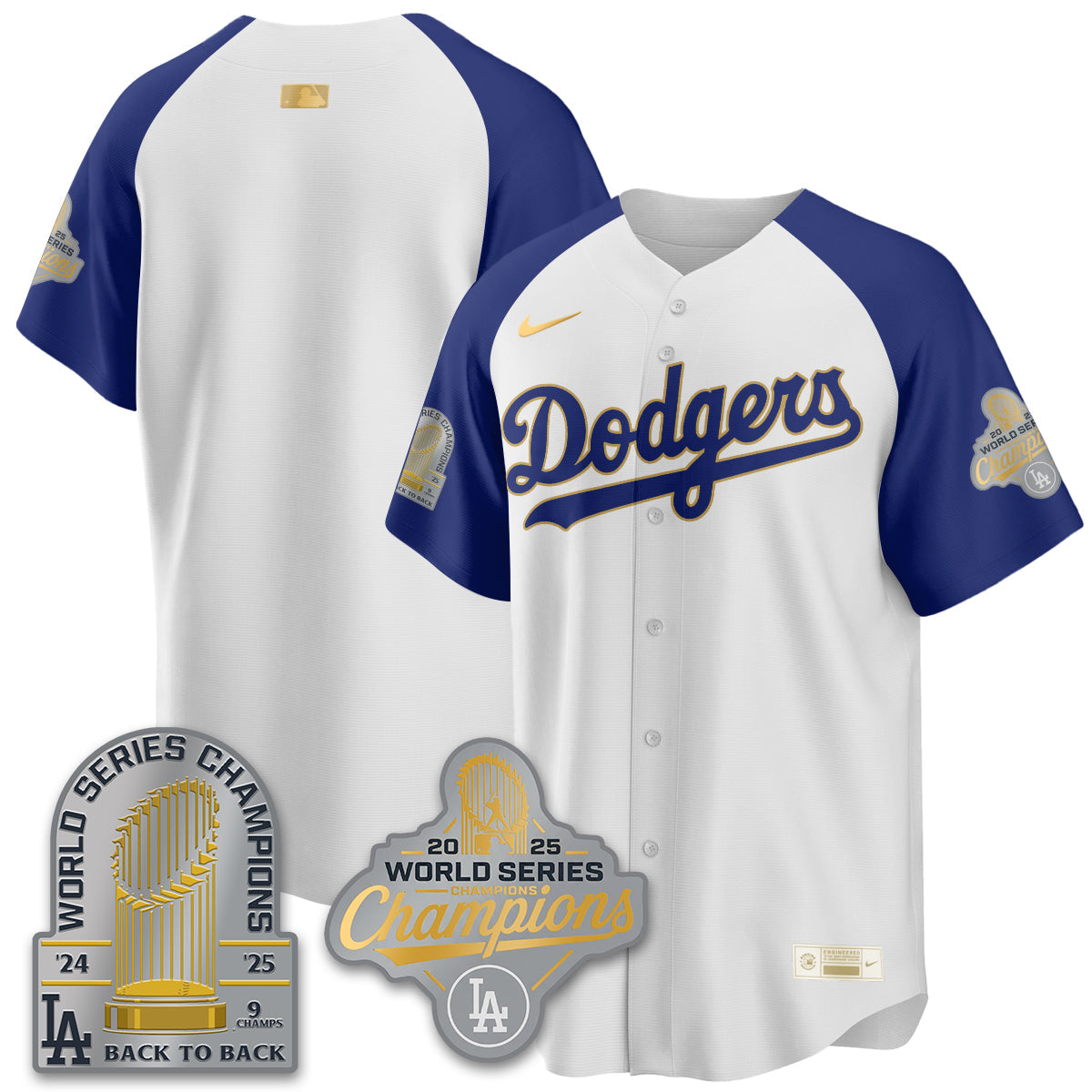 LAD Gold Collection Stadium Vapor Limited Jersey - 9x Champs - Stitched