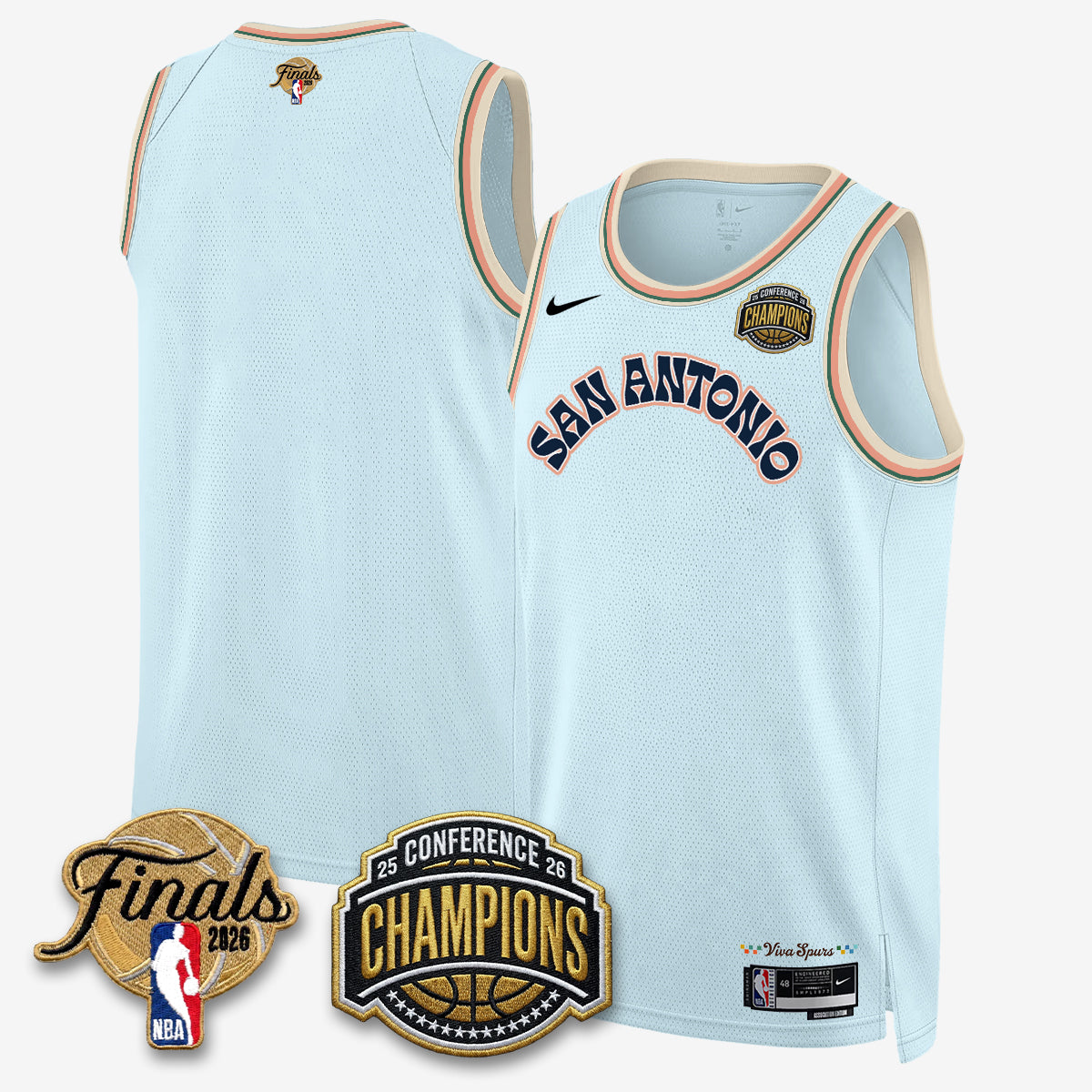 SAS 2026 NBA Western Conference Champions Vapor City Edition Jersey - Stitched