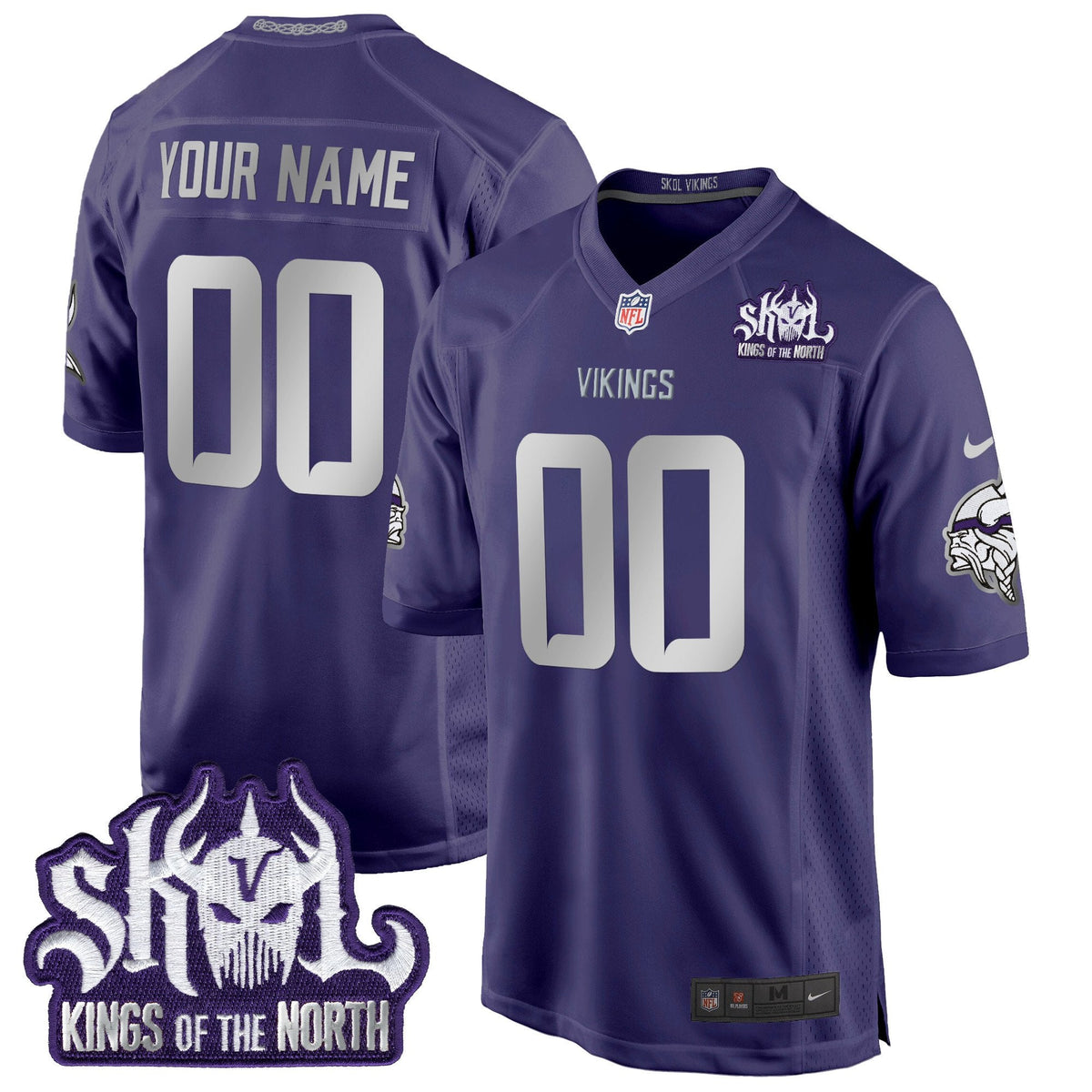 MIN 2024 Winter Warrior Skol Patch Game Custom Jersey - Stitched
