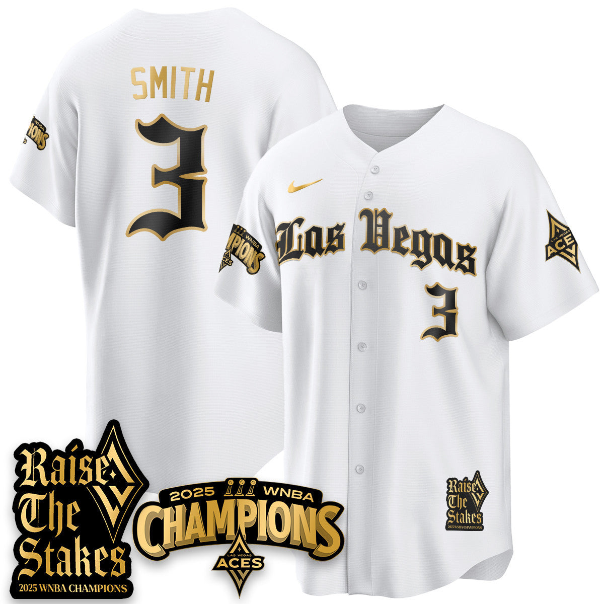 Las Vegas Aces 2025 WNBA Championship Baseball Jersey - Stitched