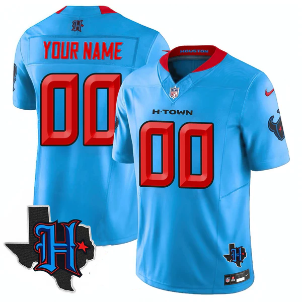 HOU Texas Patch Vapor Limited Custom Jersey - Stitched