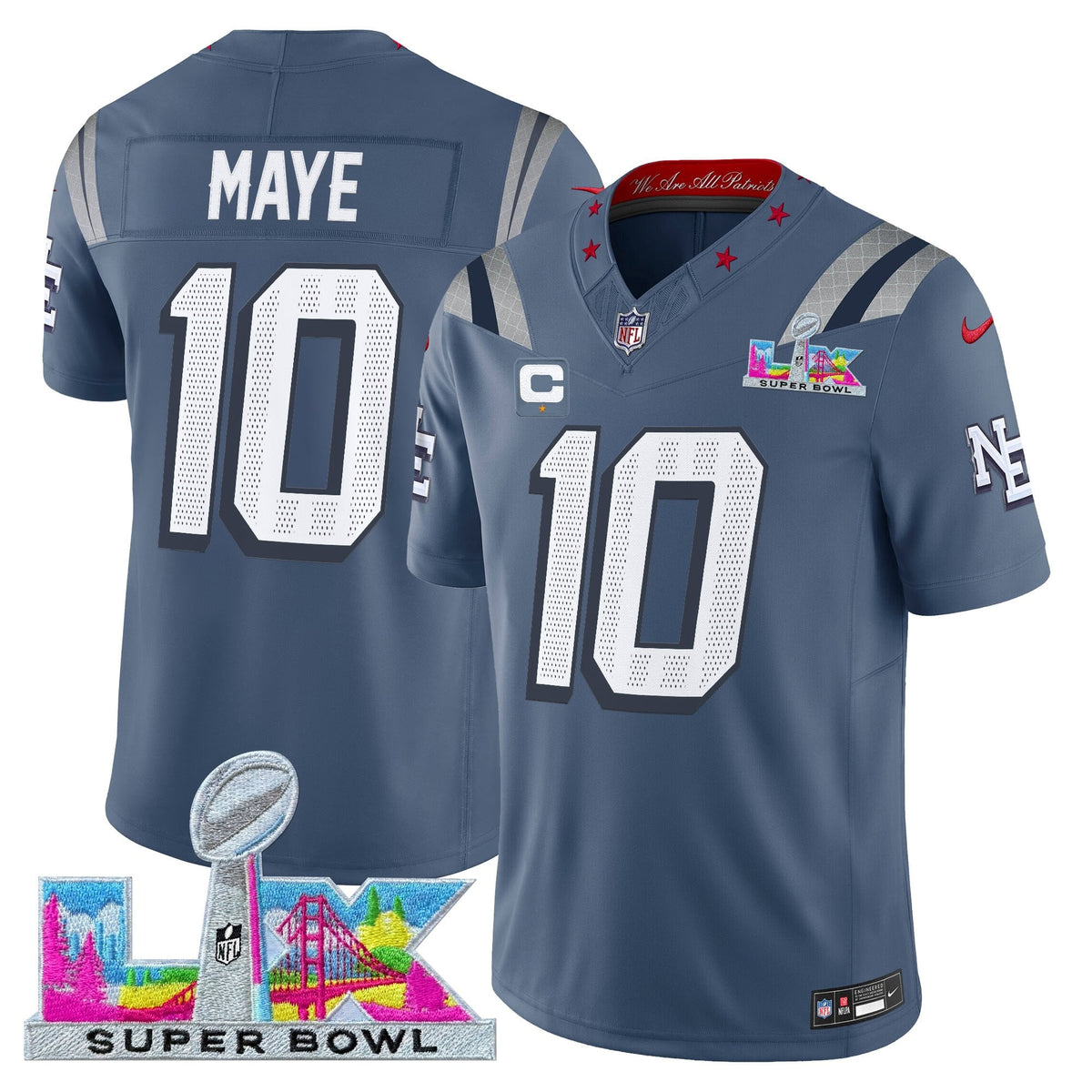 NE 2025 Super Bowl LX Vapor Limited Jersey N8 - Stitched