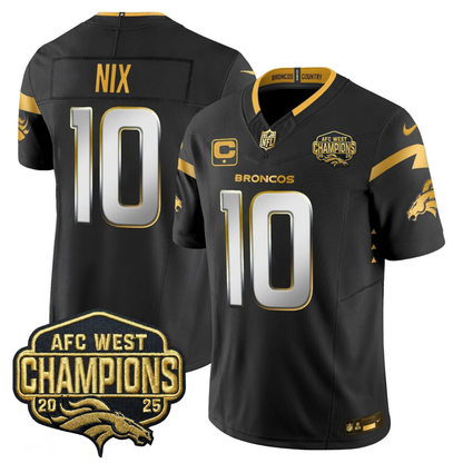 DEN AFC West Champions Patch Gold Vapor Limited Jersey - Stitched