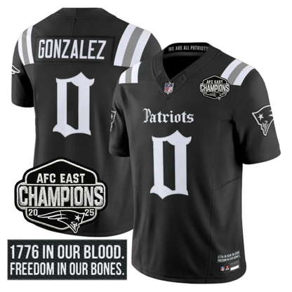 NE 'Gothic Revolution Edition' AFC East Champions Patch Vapor Limited Jersey - Stitched
