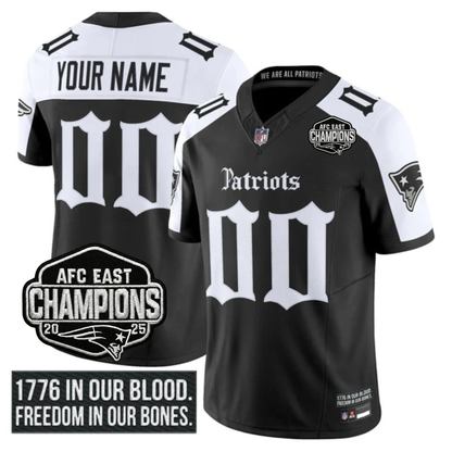 Custom NE 'Gothic Revolution Edition' AFC East Champions Patch Vapor Limited Jersey - Stitched
