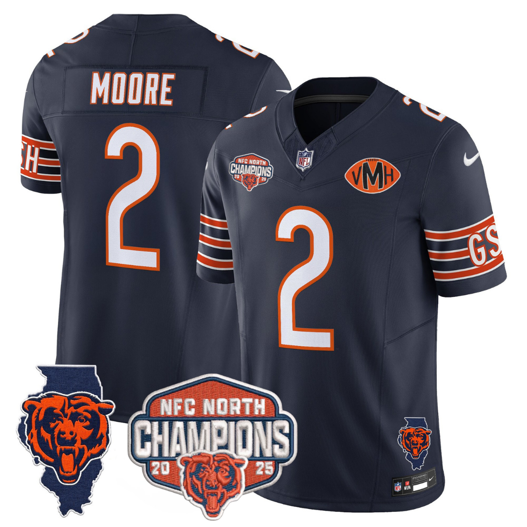CHI 2025 NFC North Champions Patch Jersey V2 - Stitched