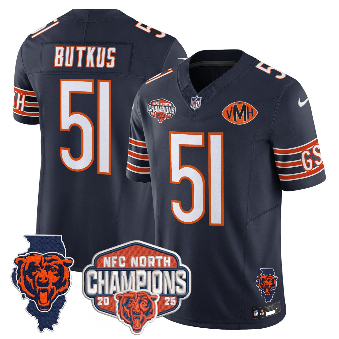 CHI 2025 NFC North Champions Patch Jersey V2 - Stitched