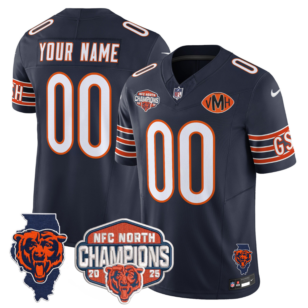 Custom CHI 2025 NFC North Champions Patch Jersey V2 - Stitched