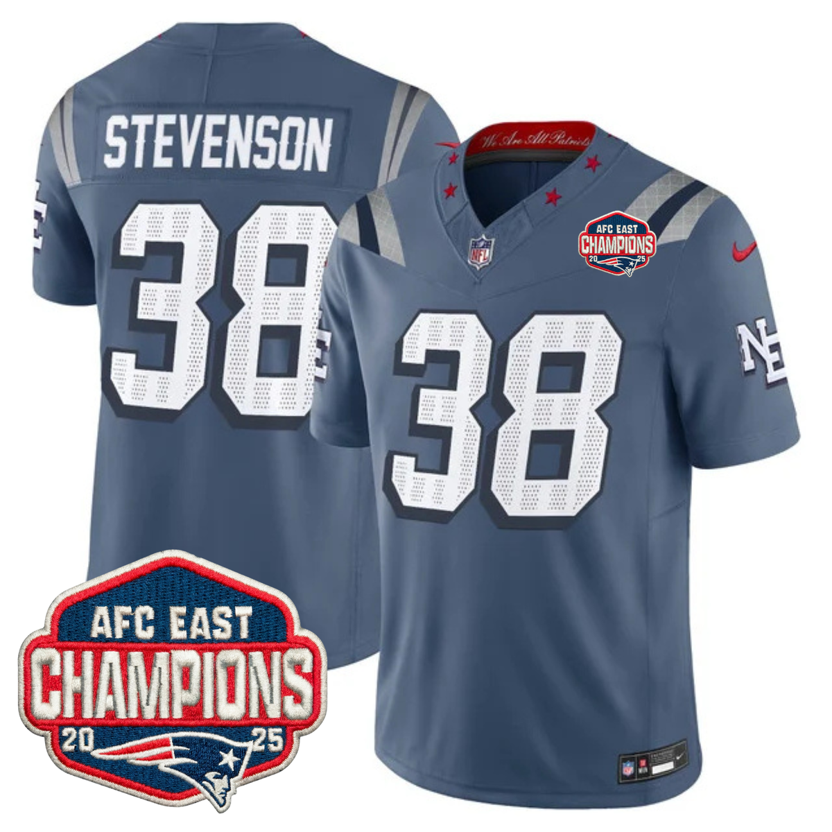 NE AFC East Champions Patch Vapor Limited Jersey - Stitched
