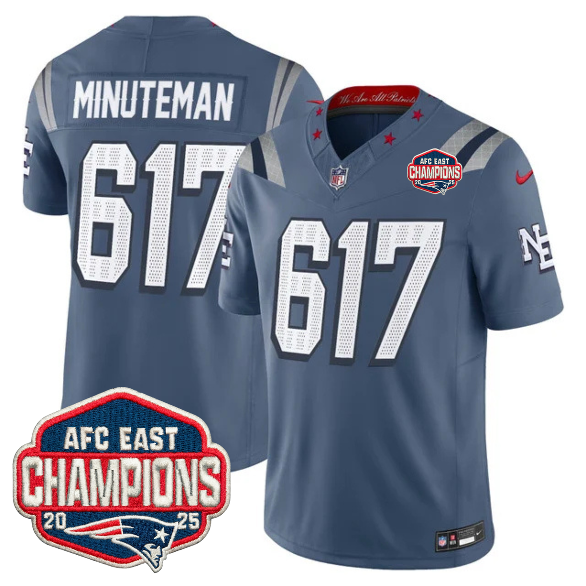NE AFC East Champions Patch Vapor Limited Jersey - Stitched