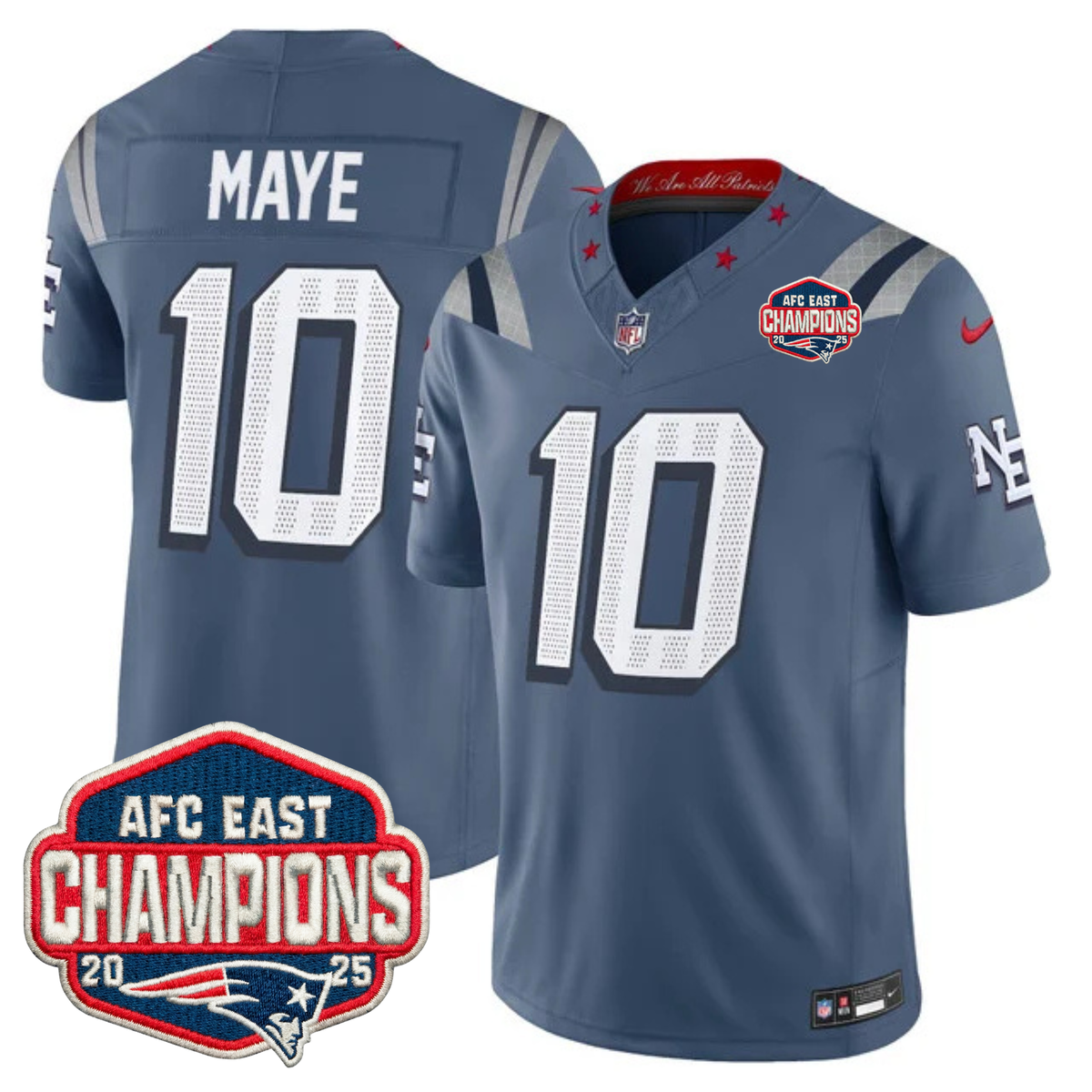 NE AFC East Champions Patch Vapor Limited Jersey - Stitched