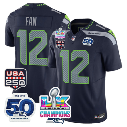 SEA SBLX Champs & US 250th Patch Vapor Limited Jersey - Stitched