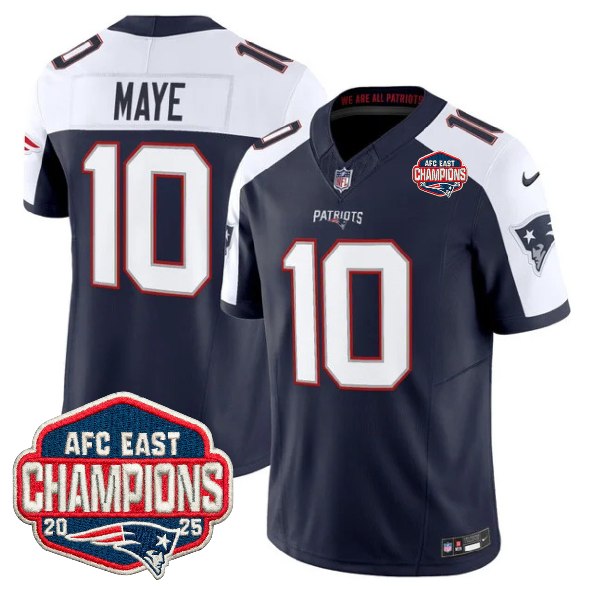 NE AFC East Champions Patch Vapor Limited Jersey - Stitched