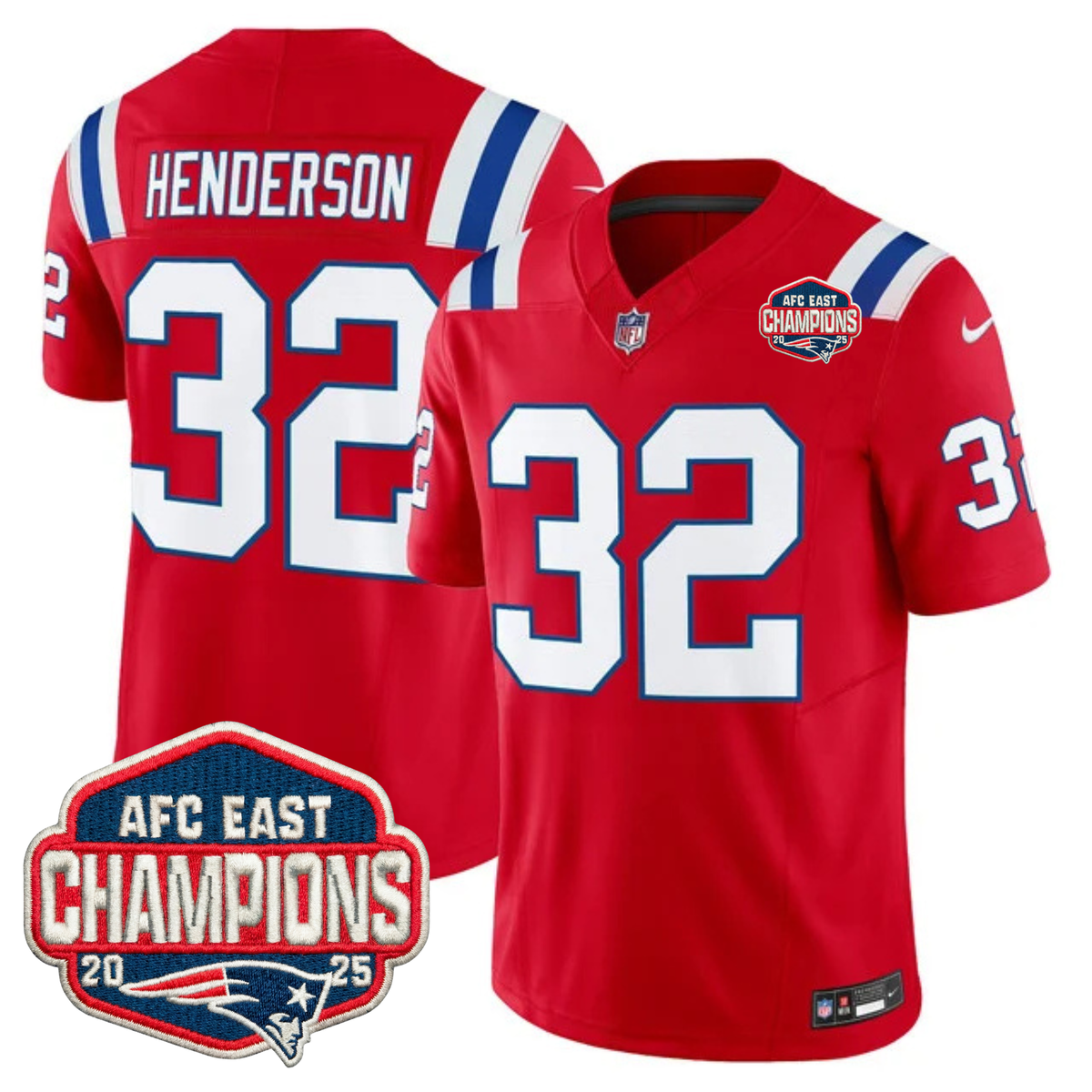 NE AFC East Champions Patch Vapor Limited Jersey - Stitched