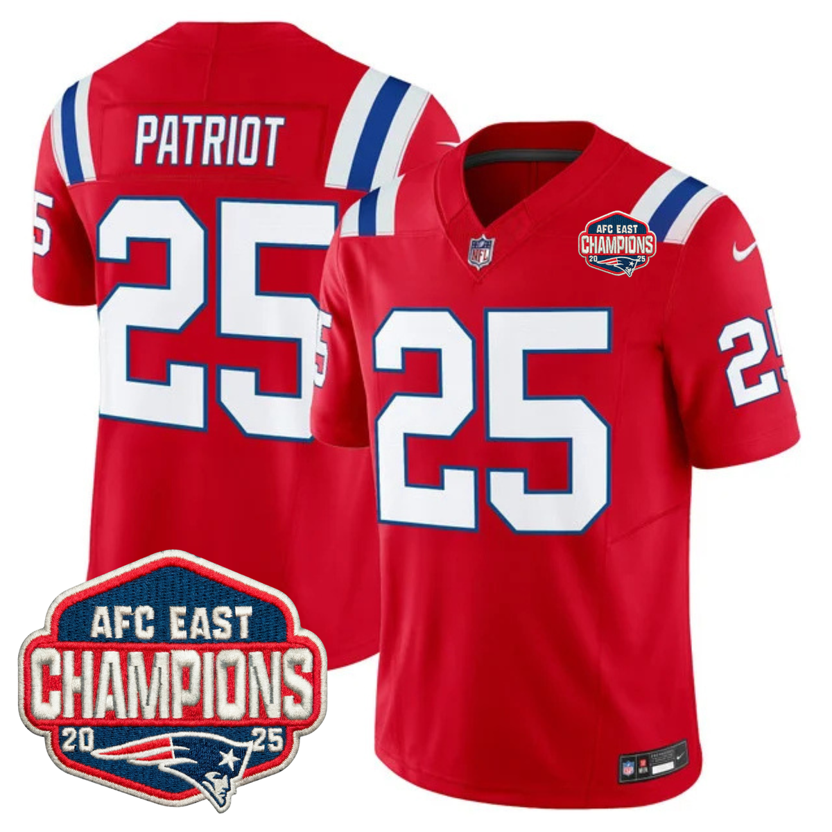 NE AFC East Champions Patch Vapor Limited Jersey - Stitched
