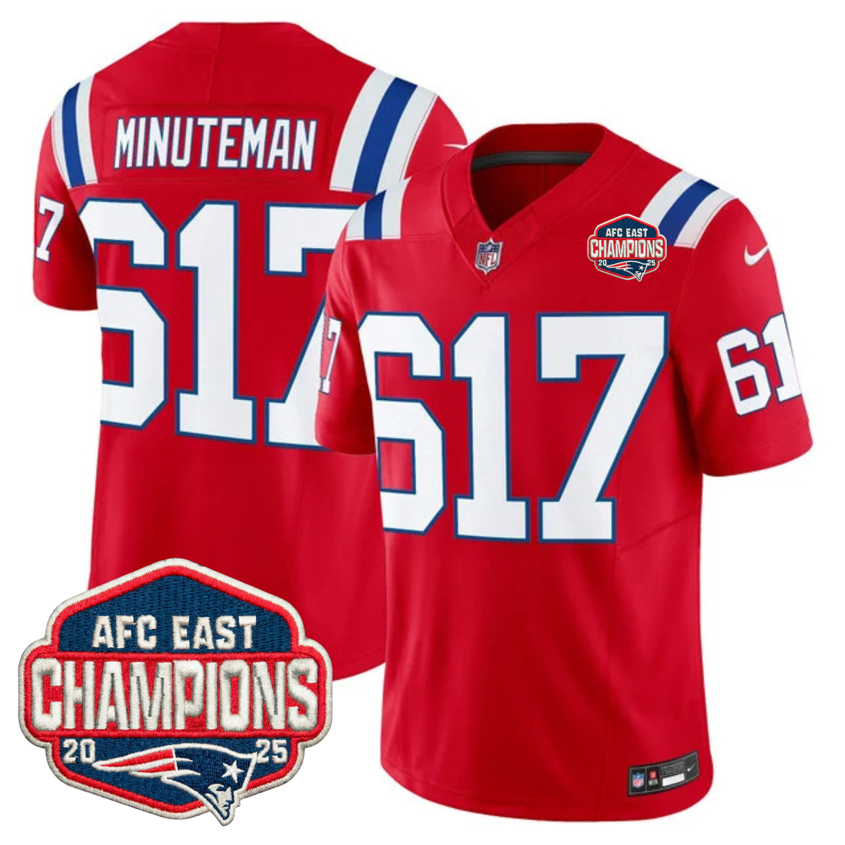 NE AFC East Champions Patch Vapor Limited Jersey - Stitched