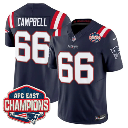 NE AFC East Champions Patch Vapor Limited Jersey - Stitched