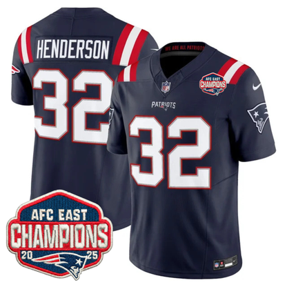 NE AFC East Champions Patch Vapor Limited Jersey - Stitched