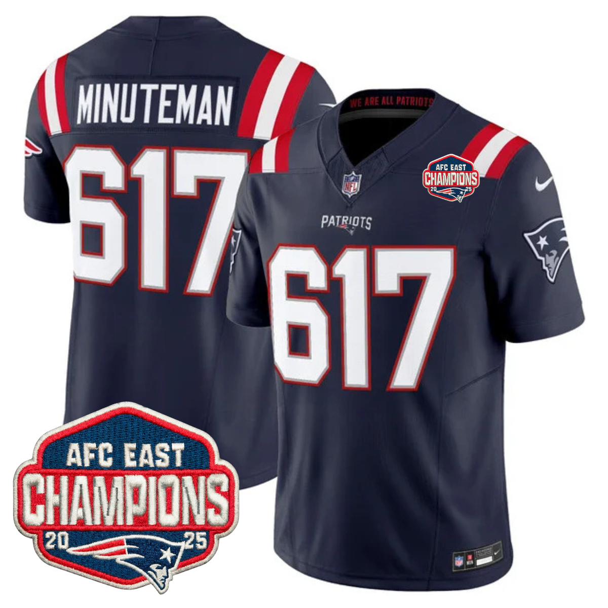 NE AFC East Champions Patch Vapor Limited Jersey - Stitched