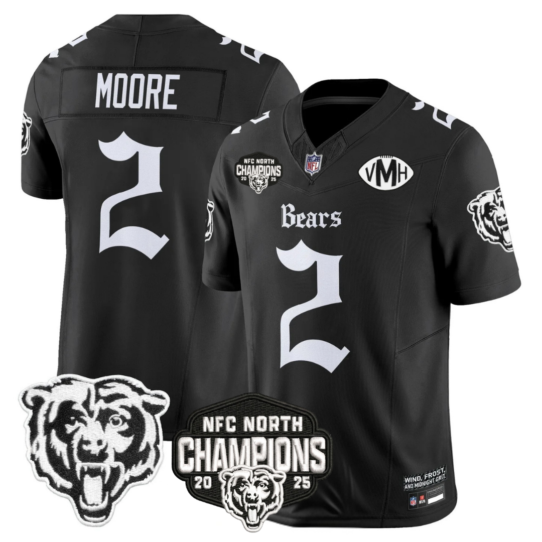 CHI 'Gothic Midway Legacy' NFC North Champions Patch Vapor Limited Jersey - Stitched