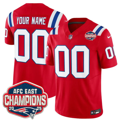 NE AFC East Champions Patch Vapor Limited Custom Jersey - Stitched