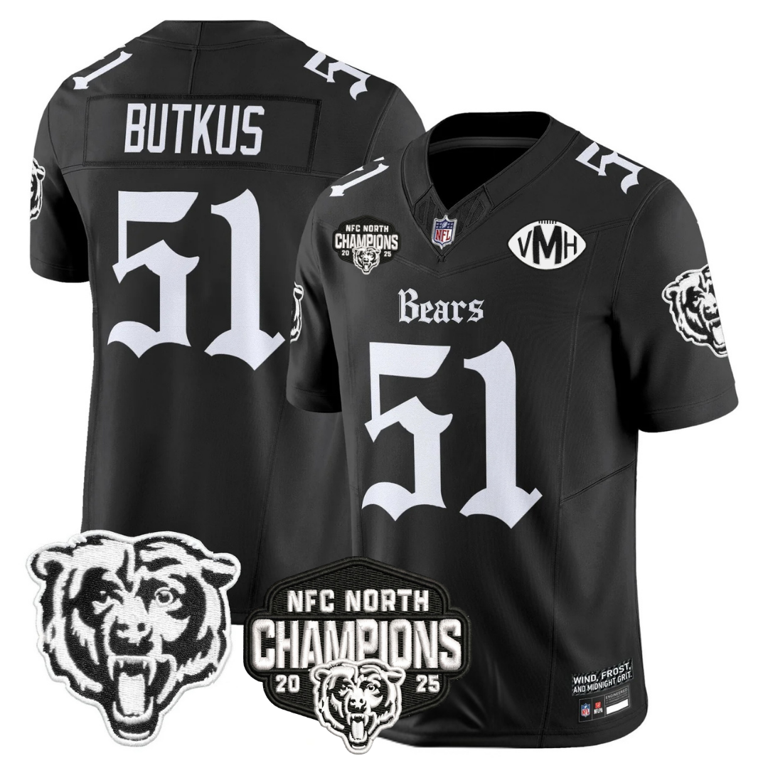 CHI 'Gothic Midway Legacy' NFC North Champions Patch Vapor Limited Jersey - Stitched