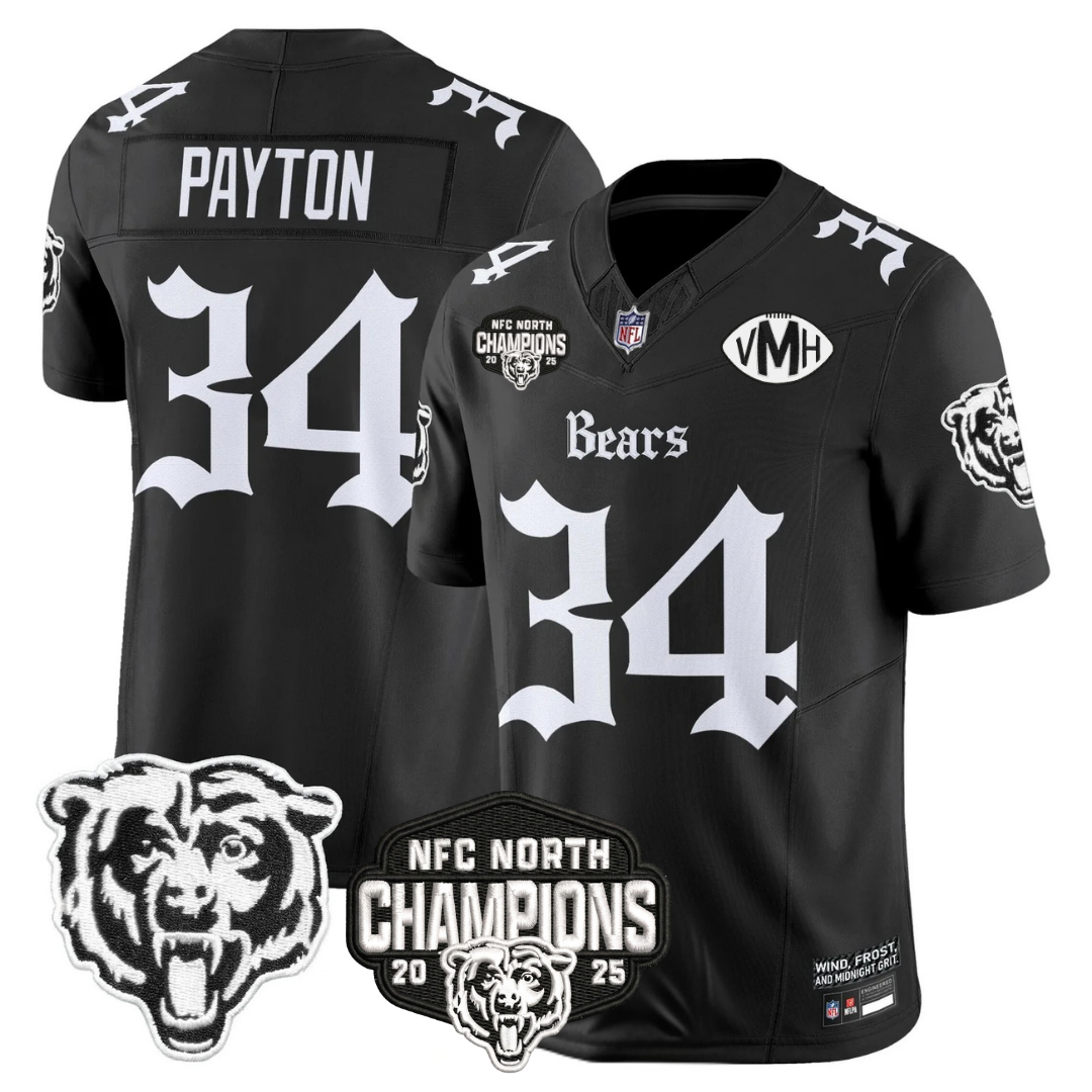 CHI 'Gothic Midway Legacy' NFC North Champions Patch Vapor Limited Jersey - Stitched